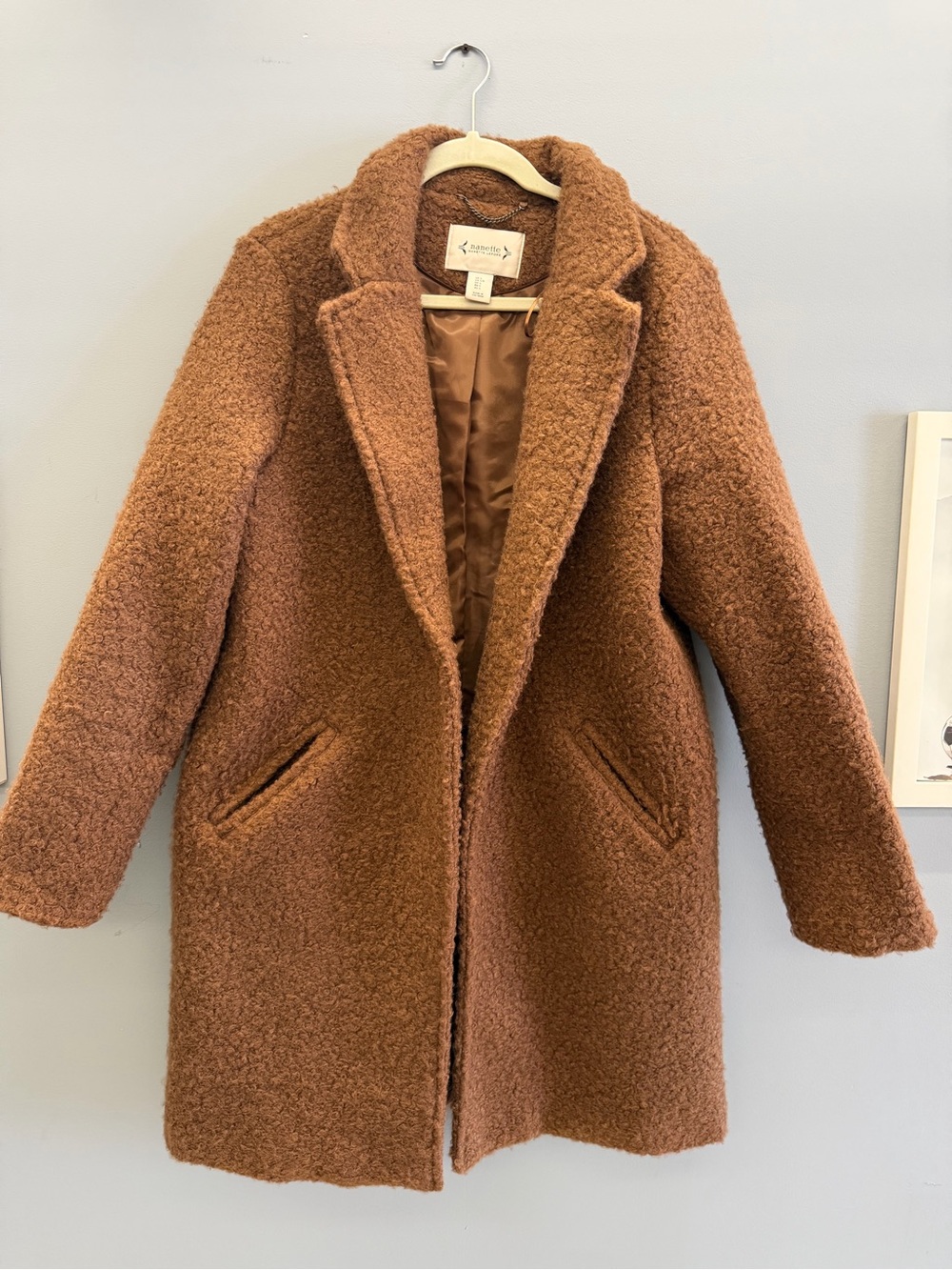 Nanette Brown Teddy Coat, Size L